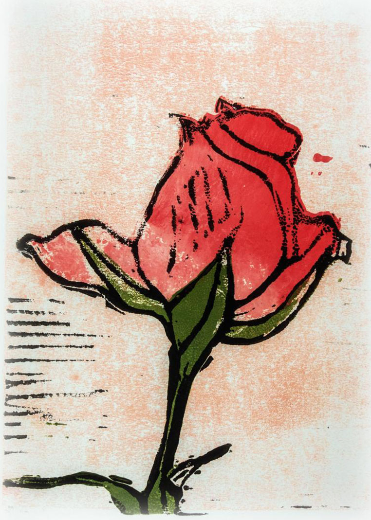 Rose<br><small>4-tone Linoprint</small>